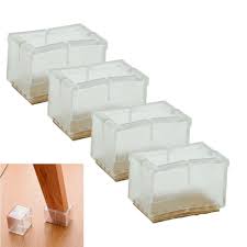1 Set 4 Pcs New Square Chair Leg Caps Rubber Feet Protector Pads Furniture Table Covers Stuhlbeine Stuhle Tischdecke