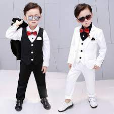 5pcs Kids Baby Party Dress Boy Suits Formal Costume Wedding Tuxedo Set 1 12y Ebay Kids Suits Boys Wedding Suits Baby Party Dress