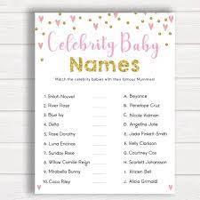 If you are looking for a baby name that is a little out of the ordinary and defies conformity, then we have a great selection of baby names for you. Celebrity Baby Names Game Printable Baby Games Pink Hearts Etsy Baby Names Baby Name Game Celebrity Baby Names