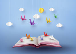 Oftmals sehen die kunstwerke auf den ersten blick so kompliziert aus, dass anfänger panik bekommen. Origami Gemacht Buntes Papier Vogel Fliegt Uber Offenes Buch Download Kostenlos Vector Clipart Graphics Vektorgrafiken Und Design Vorlagen