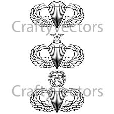 Army Parachute Rigger Badge Vector File Etsy Jump Wings Vector File Parachutist