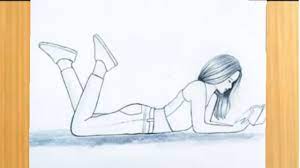 How To Draw A Girl Lying Down And Reading A Book || Drawing Of Girl || Easy  Drawing For Girl - Youtube