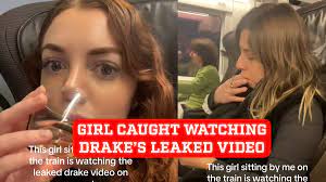 Girl is caught watching Drakes leaked video on train trip - MarcaTV