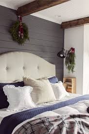If you really want to make your master bedroom your own, consider painting one wall a different color than the others. Christmas Home Tour Part 1 Bedroom Wall Accent Wall Bedroom Shiplap Bedroom