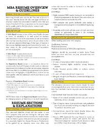 professional mba finance resume format