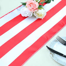 12 X 108 Red White Stripe Satin Table Runners In 2020 Striped Table Runner Red And White Stripes Table Runners
