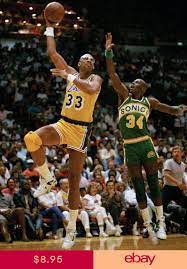 Kareem Abdul Jabbar Lakers Sky Hook Shot Retro Huge Giant Print Poster Kareem Abdul Jabbar Nba Basketball History