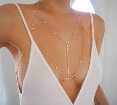 14k Gold Filled Tiny Coins T Row Dainty Chain Bralette Halter Top Body Chain Version 2 0 Real Gold Body Chain In 2021 Gold Body Chain Body Chain Full Body Chain