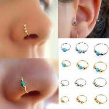 3pcs Set Fashion Retro Round Beads Nose Ring Nostril Hoop Body Piercing Jewelry 248359 Nose Earrings Nose Piercing Hoop Nose Piercing Jewelry