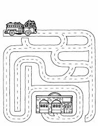 Black And White Fire Truck Fire Truck Maze Worksheet Crafts And Worksheets For Preschool Toddler And Kindergarten Fire Safety Preschool Worksheets For Kids Mazes For Kids