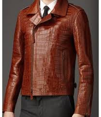 Alligator Brown Jacket Leather Biker Jacket Leather Jacket Men Leather Jacket Brown Leather Jacket