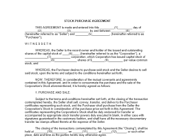 9 Stock Purchase Agreement Templates - Samples & Formats