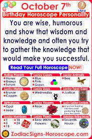 October 7 Zodiac Horoscope Birthday Personality Birthday Personality October 1 Zodiac Birthday Horoscope