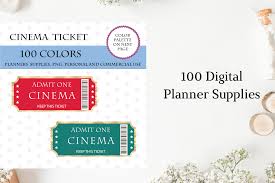 Editable movie ticket clipart free download! 100 Cinema Tickets Clipart Movie Time Planner Gold Cinema Tickets By Old Continent Design Thehungryjpeg Com
