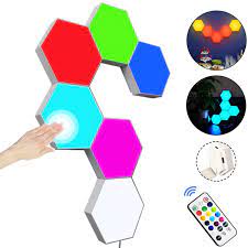 4 8 out of 5 stars 88. Hexagon Wall Light With Remote Control Smart Modular Touch Sensitive Led Light Wall Panels Rgb Colorful Night Light Diy Geometry Splicing Hex Light For Bedroom Living Room Hallway Party Decor 6 Pack