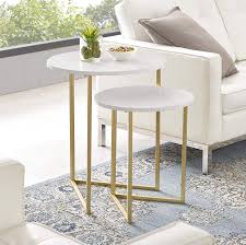 Nest the smaller beneath the larger for. Modern Round Metal Base Nesting Table Living Room Storage Small End Table Set Of 2 White Marble Sheet Buy Online At Best Prices In Pakistan Daraz Pk