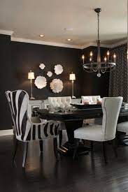 A Zebra Print Accent For Dining Chair Dining Room Contemporary Black Dining Room Black And White Dining Room