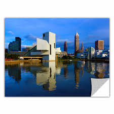 So adorable, i love this sticker! 16 By 24 Artwall Cody Yorks Cleveland Skyline 3 Appeelz Removable Graphic Wall Art Wall Stickers Murals Home Kitchen