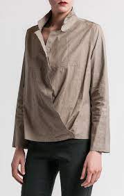 Annette Gortz Leather Vibi Jacket In Grey Taupe Santa Fe Dry Goods Workshop Annettegortz Annettegortz Leather Jacket Fashion Santa Fe Dry Goods Style