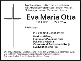 Traueranzeigen von Eva Maria Otta