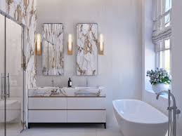 A stone wall as an accent in a modern interior. Artstation Contemporary Master Bathroom Katalin Lux