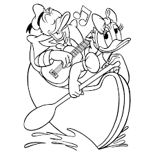 Donald Duck En Katrien In Een Kano Kleurplaat Kleurplaatje Nl