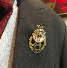 mens gold brooch