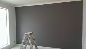 Dulux Malay Grey Feature Wall To Front Living Room And Master Bedroom Description From Creatin Grey Feature Wall Feature Wall Living Room Painted Feature Wall