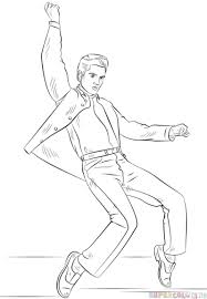 How To Draw Elvis Presley Step By Step Drawing Tutorials For Kids And Beginners Elvis Presley Photos Elvis Presley Coloring Pages
