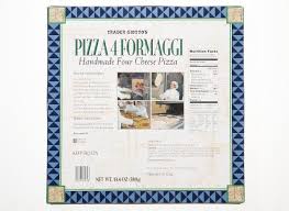 L'altro giorno sono andato a mangiare a pranzo, con degli amici, una pizza come vediamo il contenuto calorico di una pizza ai 4 formaggi, salsiccia e patate, boscaiola, capricciosa, diavola va da un minimo minimo di. Trader Giotto S Trader Joe S Pizza 4 Formaggi Frozen Pizza Consumer Reports