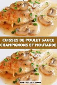 Cuisses De Poulet Sauce Champignons Et Moutarde En 2020 Cuisses De Poulet Recette Cuisse Poulet Recette Poulet Champignon