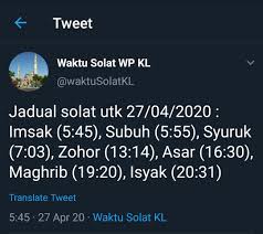 When is the maghrib time in kuala lumpur? Muslim Pro On Twitter Salam Farah As Per Checking The Prayer Time In Kuala Lumpur Is Accurate On Our App Please Make Sure You Have Enabled The Automatic Settings For For The