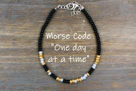 One Day At A Time Morse Code Bracelet Encouragement Gift For Etsy Message Jewelry Secret Message Jewelry Morse Code Bracelet