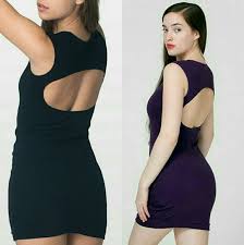 American Apparel Interlock Cutout Back Mini Dress