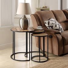 End tables are typically situated at the ends of sofas, benches, loveseats, etc. Furniture Rustic Metal Nesting Side End Tables Set Of 3 Round Metal Base Nesting Set Side Accent Living Room Storage Small End Table Home Kitchen