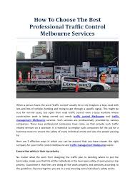 Best Professional Traffic Control Melbourne Services Traffic Melbourne Control