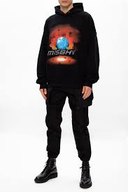 Black grey longsleeve with misbhv logo print on the chest. Globe Hoodie Misbhv Vitkac Singapore