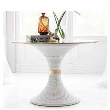Raise the bar for home decor—and the eyes too!—with white pedestal tables from cb2. Nautical Dining Table Base Only Beach Style Dining Tables Dining Room Table Centerpieces Dining Table Decor