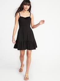 Fit Flare Tiered Cami Dress For Women Old Navy Black Cami Dress Womens Dresses Dresses