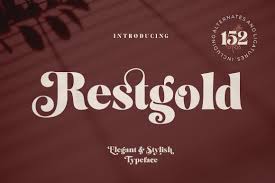 Restgold Serif In Fonts On Yellow Images Creative Store