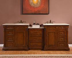 Contemporary cabinets that accentuate your current decor are available on ebay, and these ensure that items are discreetly hidden but accessible. Silkroad Antique Double Sink Bathroom Vanity Cream Marfil Marble Counter Top