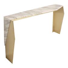 Chevron Brass And Calacatta Gold Marble Console Table In 2020 Marble Console Table Calacatta Gold Marble Brass Console Table