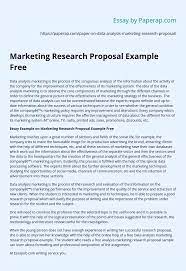 Methodology example in research proposal. Marketing Research Proposal Example Free Essay Example