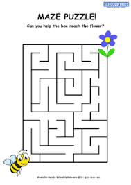 Did you scroll all this way to get facts about kindergarten mazes? Bee Flower Maze Puzzle Worksheets For Kindergarten First Second Grade Puzzles Worksheets Schoolmykids Com