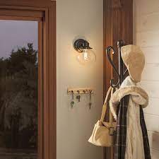 Shop Allen Roth 6 75 In W Bristow 1 Light Oil Rubbed Bronze Arm Hardwired Wall Sconce At Lowes Com Transitional Wall Sconces Sconces Wall Sconces