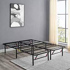 People are obsessed with this $130 bed frame from amazon. Amazon Com Amazon Basics Foldable 14 Metal Platform Bed Frame With Tool Free Assembly No Box Spring Needed Full Furniture Decor