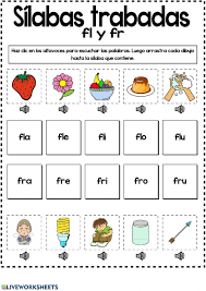 Silabas Trabadas Fl Y Fr Interactive Worksheet In 2020 Kindergarten Summer Worksheets Elementary Spanish Interactive Activities