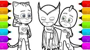 They head out into the night for big adventure, armed with their special animal amulet, a sense of justice and of course… their pajamas. Pj Masks Coloring Pages For Kids Youtube