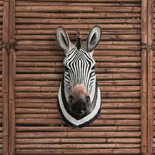 Zebra Head Faux Taxidermy The Kalahari African Wall Decor Resin Fauxidermy Mounted Ceramic Fake Animal Plastic Decor Fake Animals Faux Taxidermy Zebra
