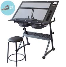 Maybe you would like to learn more about one of these? Stationery Island Foula Tp Artist Table Height Adjustable Tiltable Tempered Glass Desk With Storage Stool Clips For Art Design Drawing Writing Painting Crafting Drafting Work And Study Buy Online In Zambia